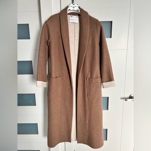 Like new The Group Babaton Camel Tan Long Wool Cardigan Coat Jacket TNA …